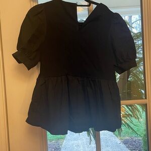 Maeve Black Puff Sleeve Blouse
